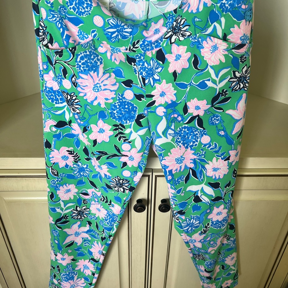 Lilly Pulitzer Green and Blue Floral Leggings